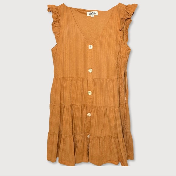 Mustard Ruffle Dress - Picture 3 of 6